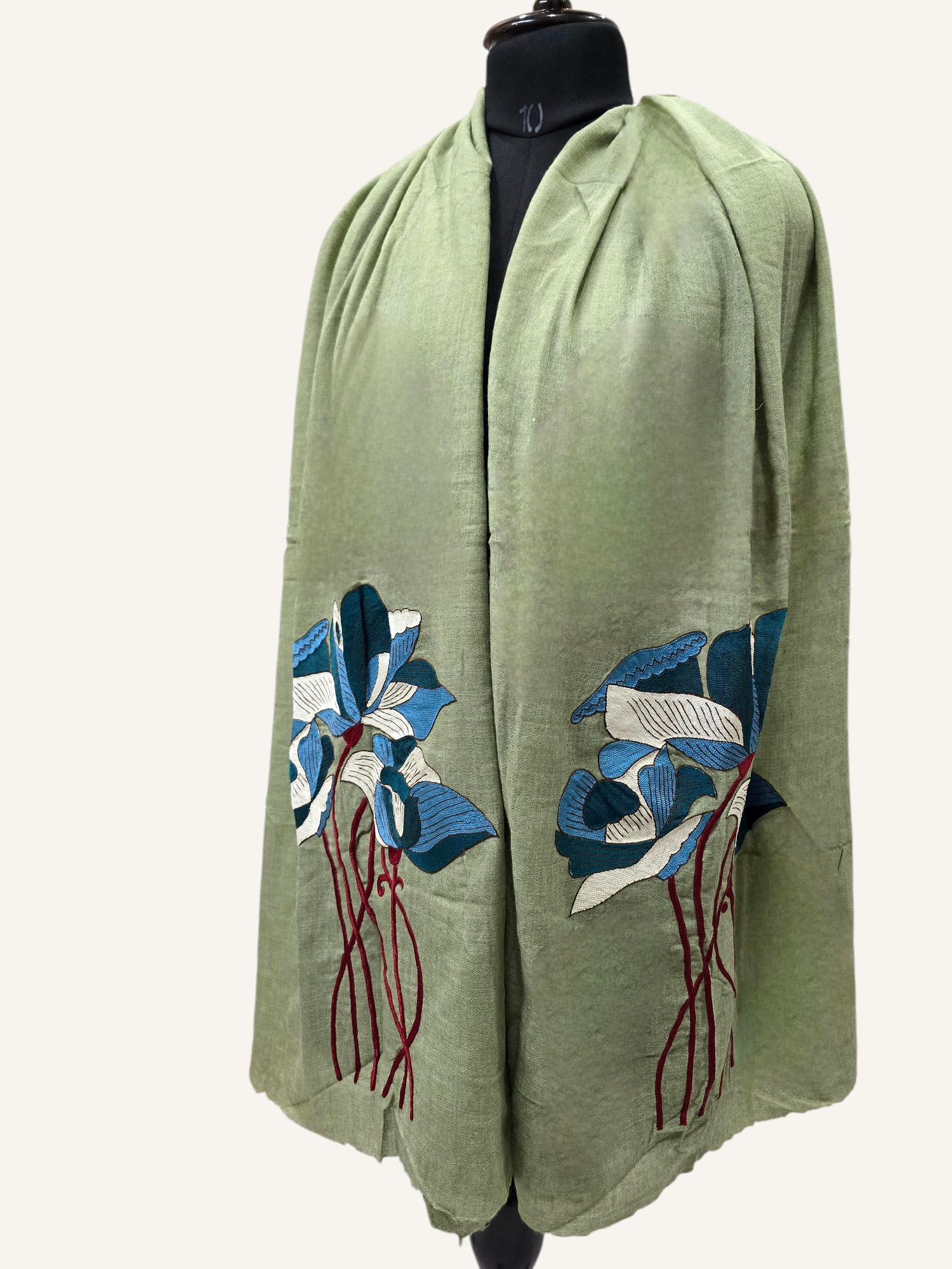 Limited Edition Floral Hand Embroidered Stole