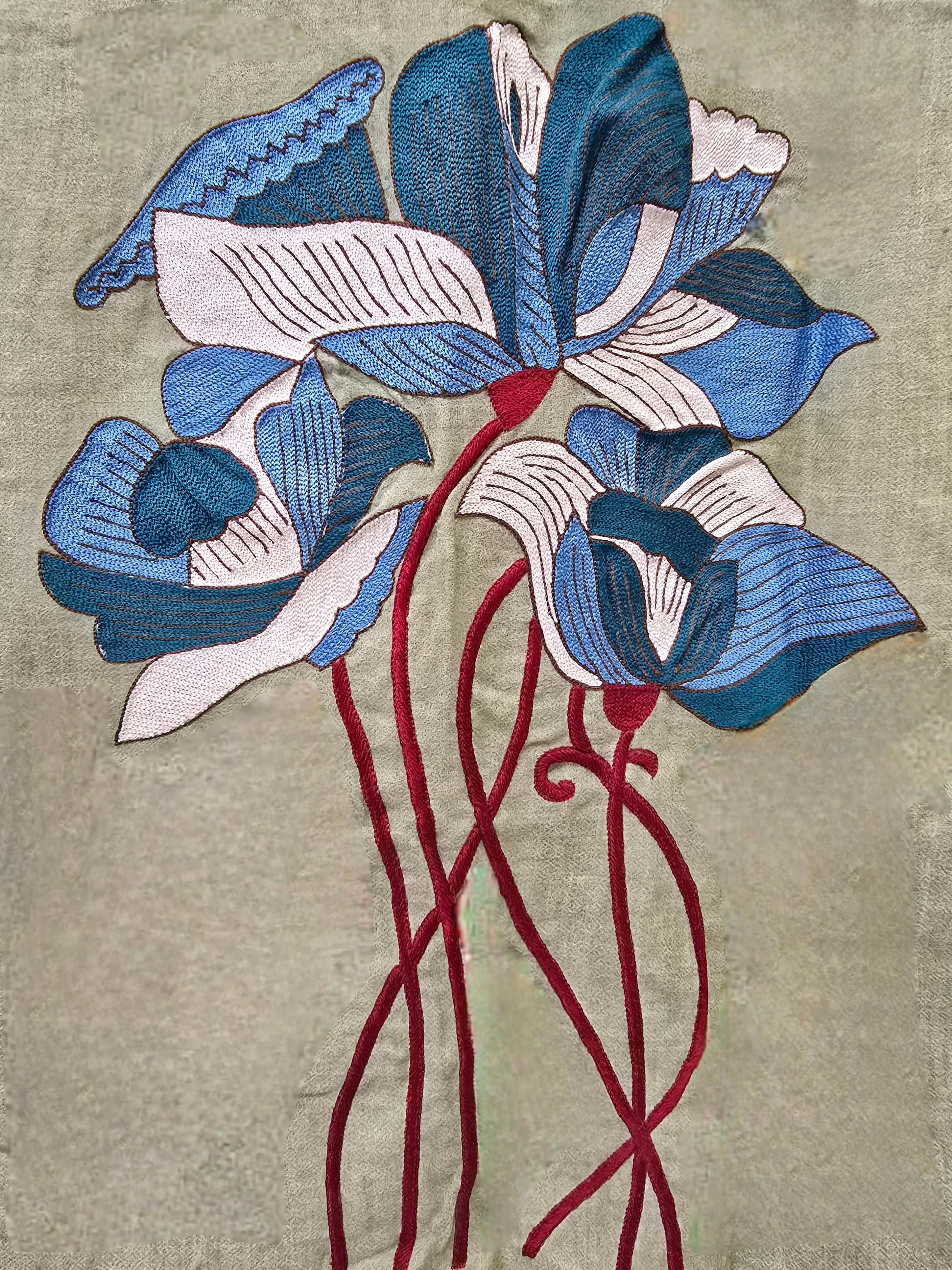 Limited Edition Floral Hand Embroidered Stole